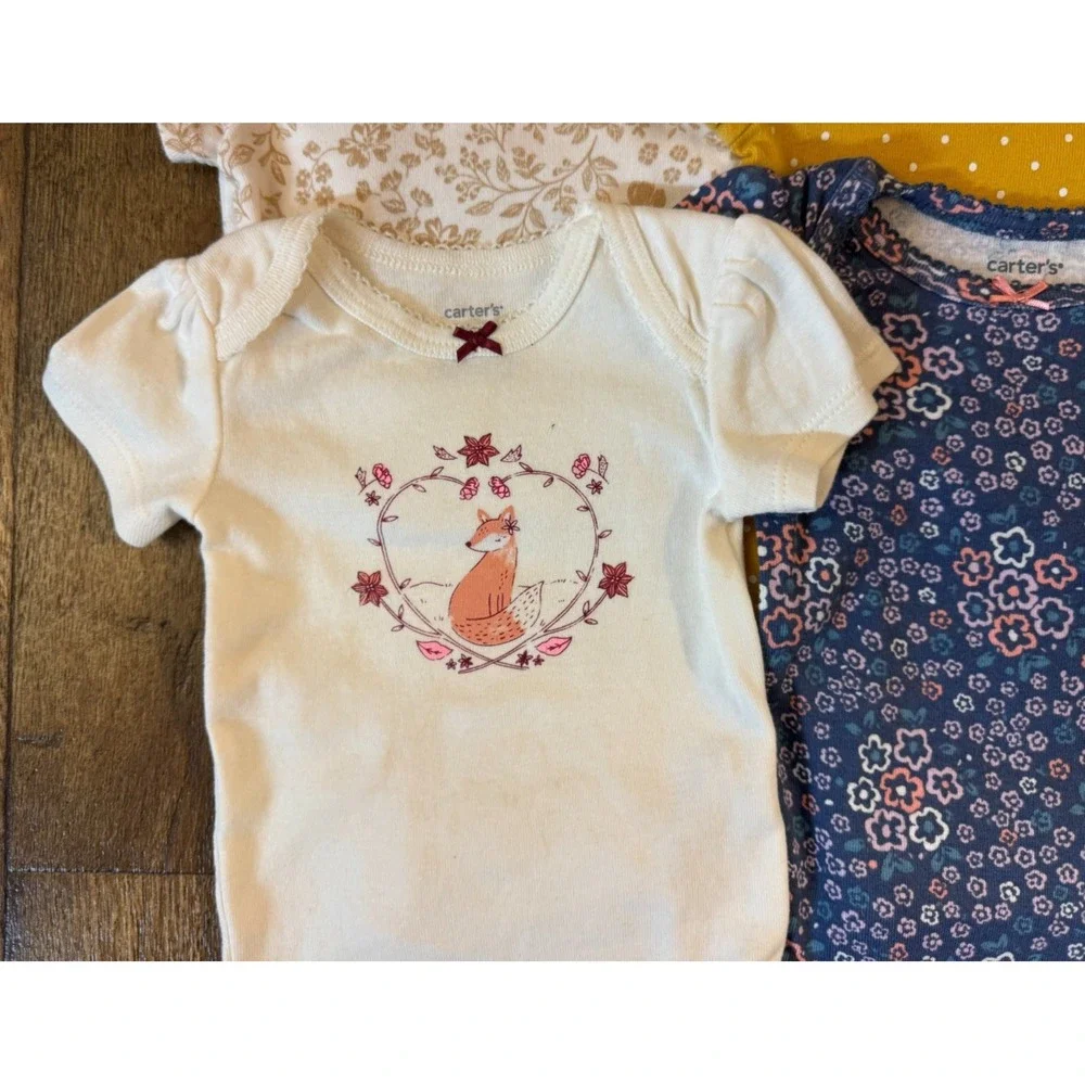 Carters Baby Girl 3 Months Shirts Bodysuits Clothes Short Sleeve Tees Bundle Lot